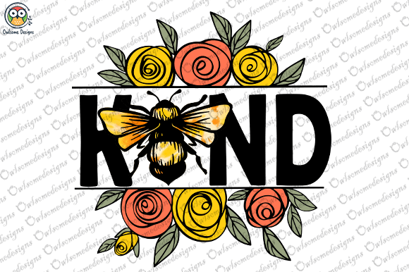 Bee kind colorful flower t-shirt design