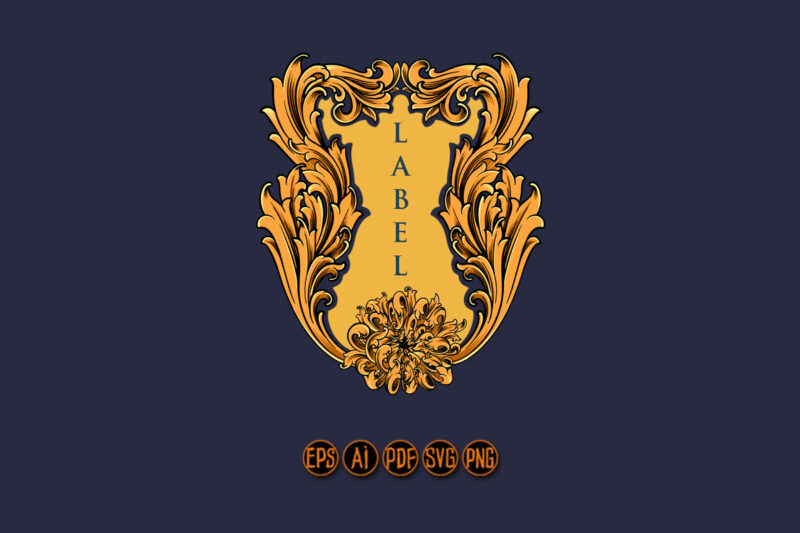 Luxury classic label badge ornate SVG