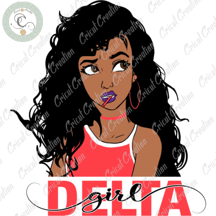 Delta Girl , Black Girl Diy Crafts, Woman Delta Sorority PNG files, Black Beauty Silhouette Files, Trending Cameo Htv Prints