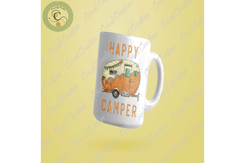 Happy Camper, Camping Car Diy Crafts, Camping Life Png Files For Cricut, Camping day Silhouette Files, Trending Cameo Htv Prints