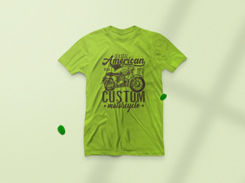 Motorcycle t-shirt design, Classic American custom motorcycle