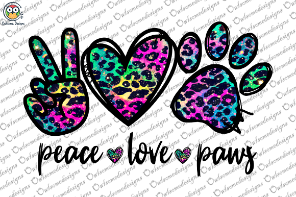 Peace love paws t-shirt design