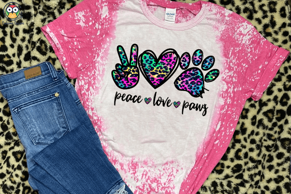 Peace Love paws T-shirt design