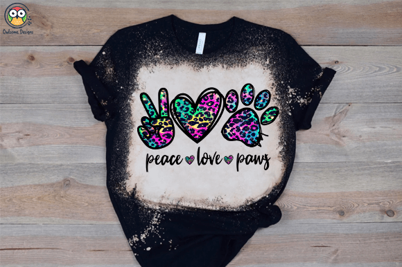 Peace Love paws T-shirt design