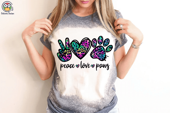 Peace Love paws T-shirt design