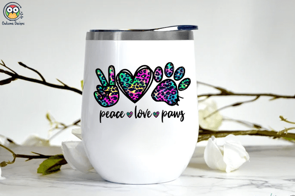 Peace Love paws T-shirt design