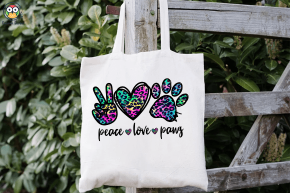 Peace Love paws T-shirt design