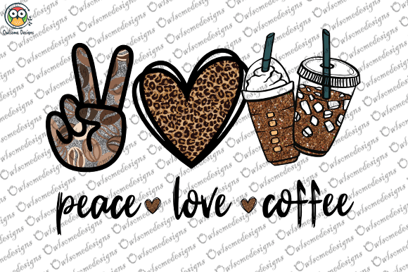 Peace love coffee t-shirt design