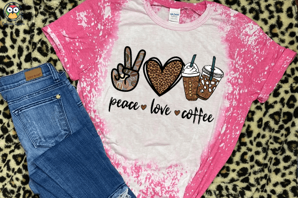 Peace Love coffee T-shirt design