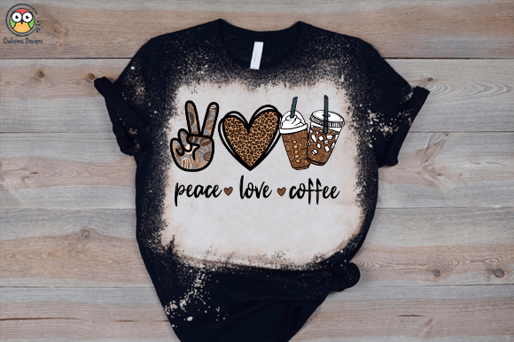 Peace Love coffee T-shirt design