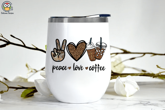 Peace Love coffee T-shirt design