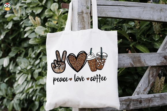 Peace Love coffee T-shirt design