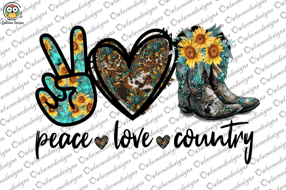 Peace love country t-shirt design