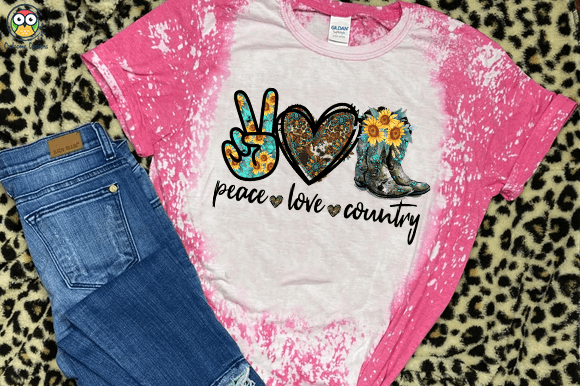 Peace Love country T-shirt design