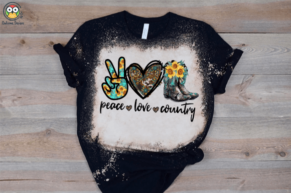 Peace Love country T-shirt design