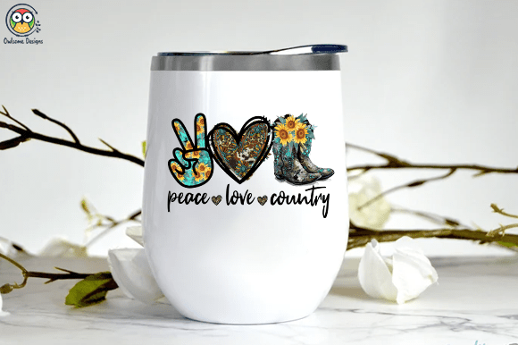 Peace Love country T-shirt design