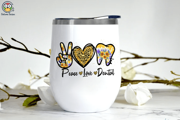 Peace Love dental T-shirt design