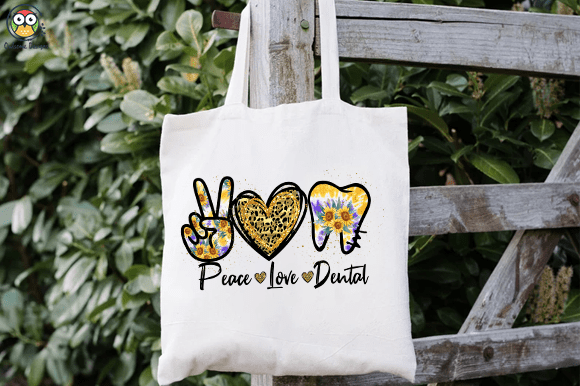 Peace Love dental T-shirt design