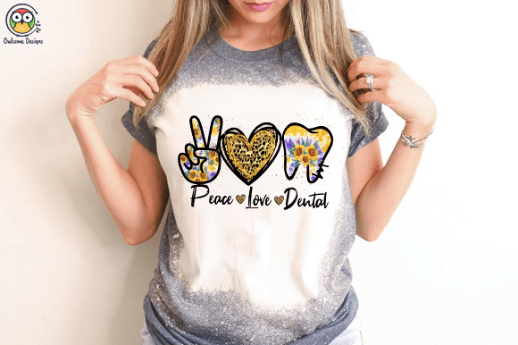 Peace Love dental T-shirt design