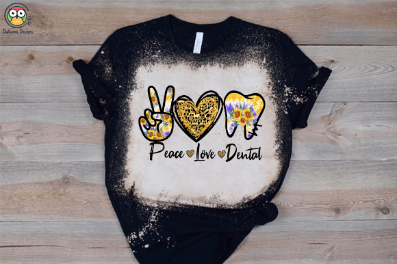 Peace Love dental T-shirt design