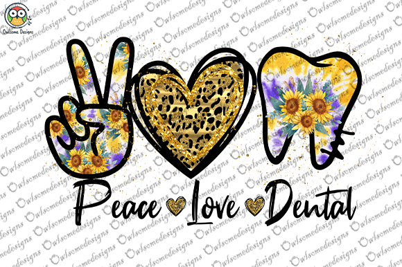 Peace love dental t-shirt design