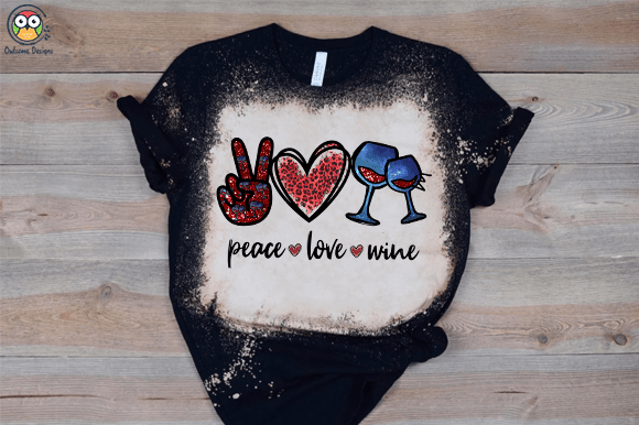 Peace Love Wine T-shirt design