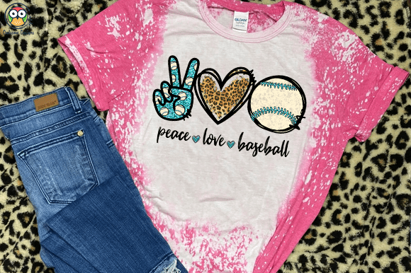 Peace Love baseball T-shirt design