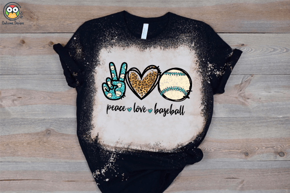 Peace Love baseball T-shirt design