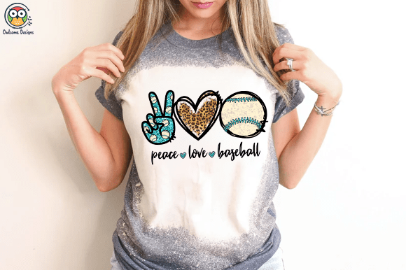 Peace Love baseball T-shirt design