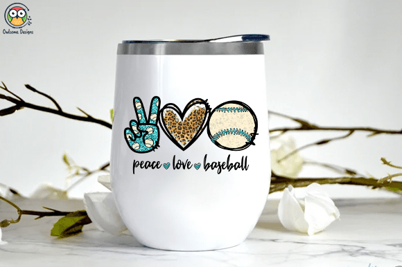 Peace Love baseball T-shirt design