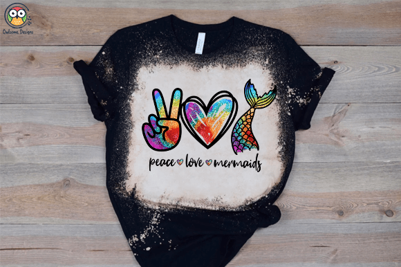 Peace Love Mermaids T-shirt design