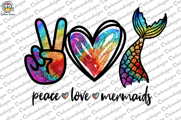 Peace love mermaids t-shirt design