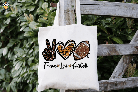 Peace Love football T-shirt design