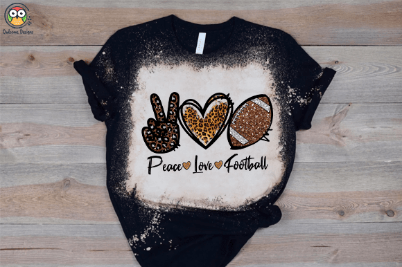 Peace Love football T-shirt design