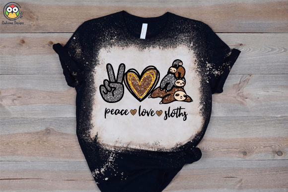 Peace Love sloths T-shirt design