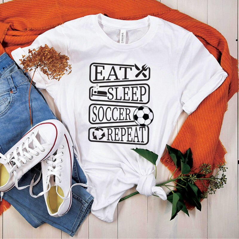 Eat Sleep Soccer Repeat Mom Tshirt Design