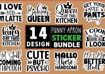 Funny apron stickers T shirt Design Bundle