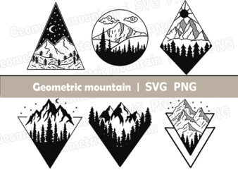 Geometric mountain svg bundle mountain svg camping svg nature svg adventure svg land t shirt design template