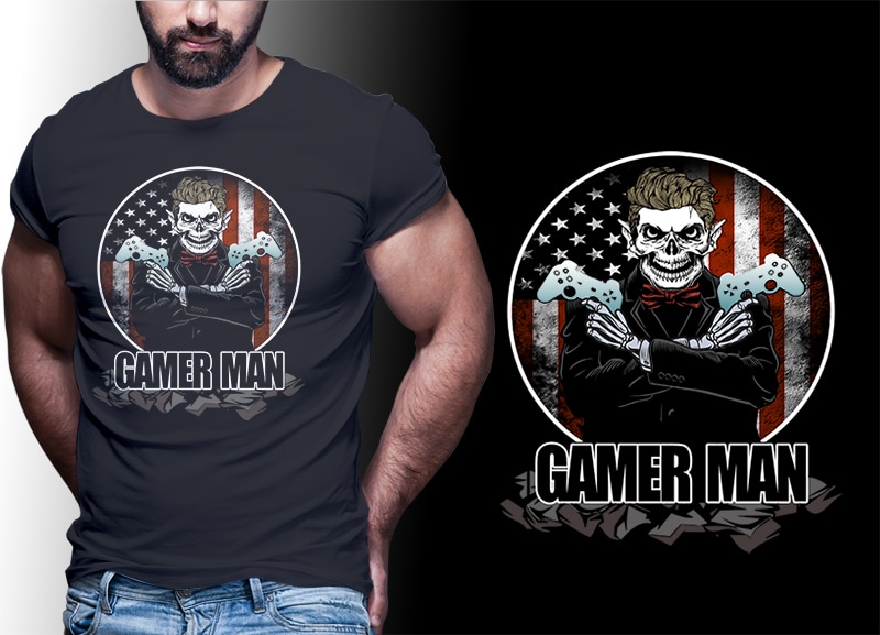 GAMER MAN #MAN07 EDITABLE TSHIRT DESIGN - Buy t-shirt designs