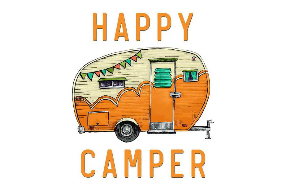 Orange Camping Car Tshirt Design - Buy t-shirt designs