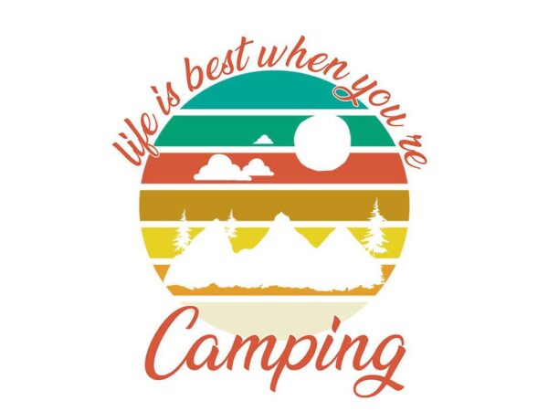 Retro camping in the forest tshirt design