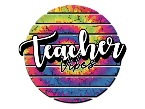 Retro tie dye teacher vibes tshirt design