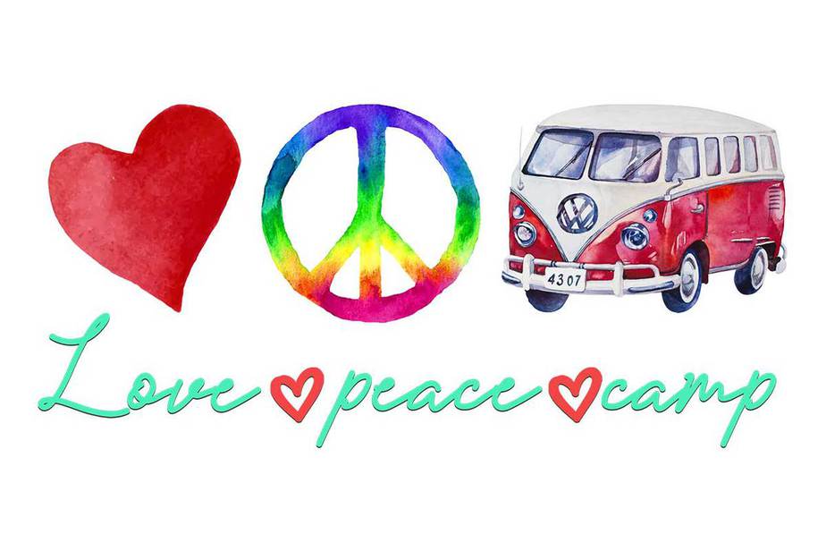 Love Peace Camp Camping Quotes Tshirt Design - Buy t-shirt designs