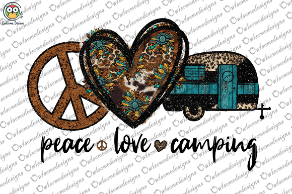 Peace love camping t-shirt design