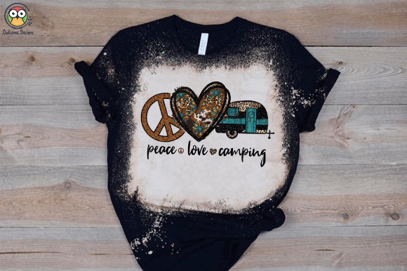 Peace Love camping T-shirt design