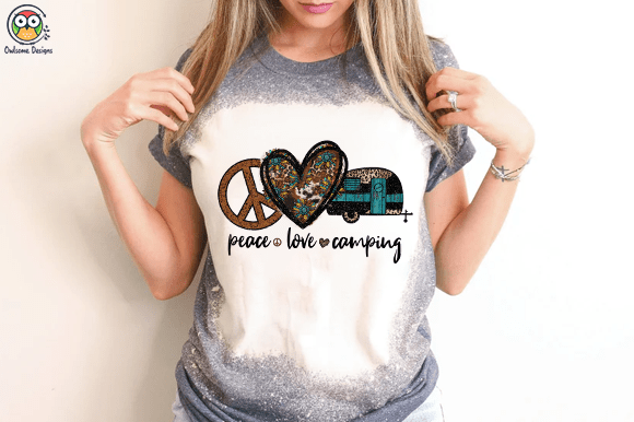 Peace Love camping T-shirt design