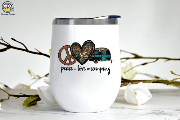 Peace Love camping T-shirt design