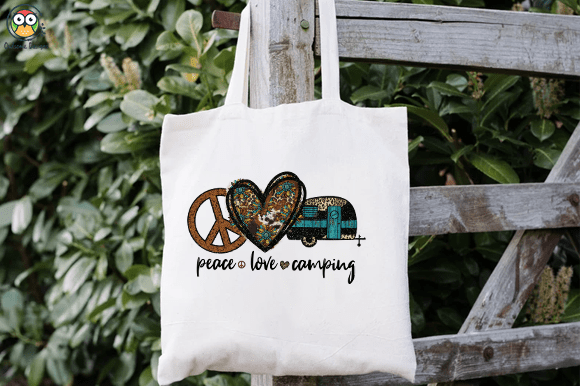 Peace Love camping T-shirt design