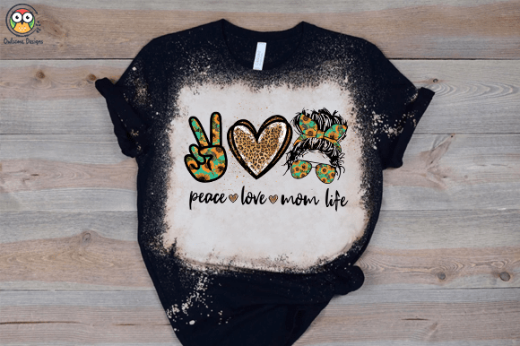 RD Peace Love Mom Life, Mom Life Skull, Mom skull shirt, Tie Dye