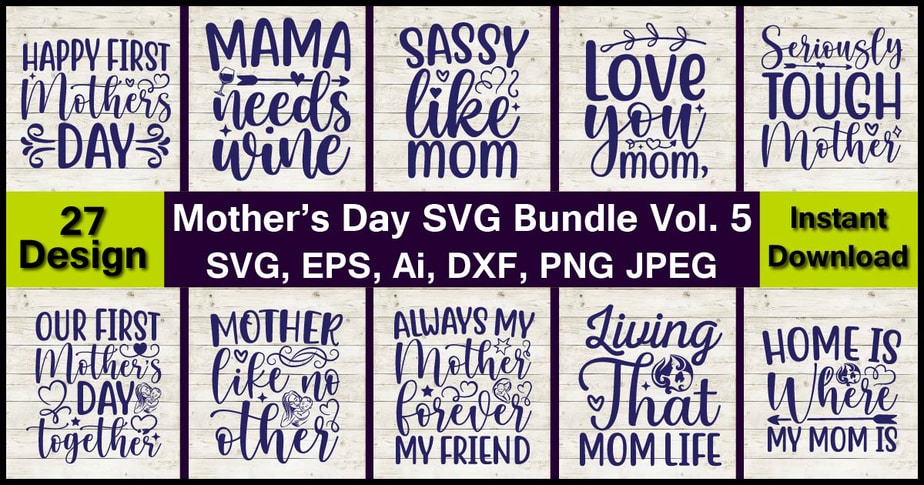 20 Vector Mother’s Day Bundle design, SVG,Mother svg bundle, Mother t ...